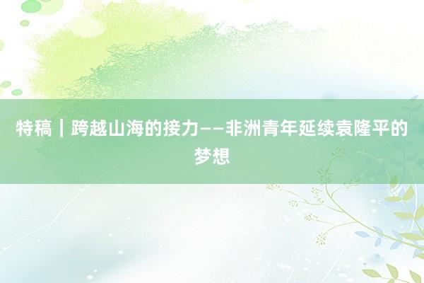 特稿｜跨越山海的接力——非洲青年延续袁隆平的梦想