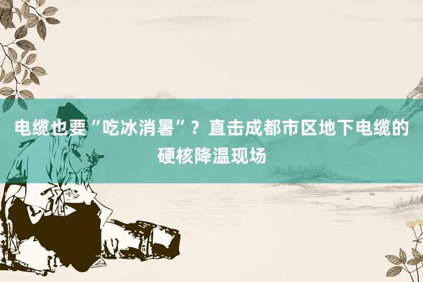 电缆也要“吃冰消暑”？直击成都市区地下电缆的硬核降温现场