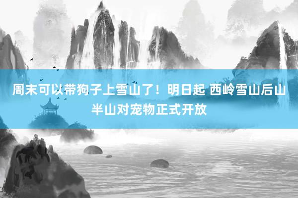 周末可以带狗子上雪山了！明日起 西岭雪山后山半山对宠物正式开放