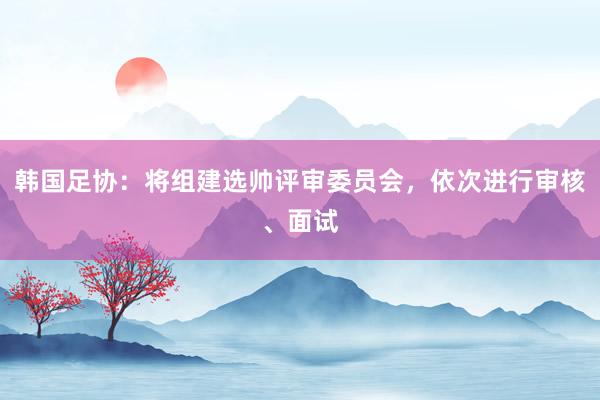 韩国足协：将组建选帅评审委员会，依次进行审核、面试