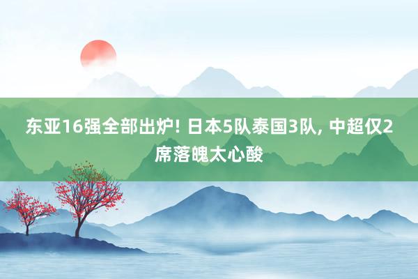 东亚16强全部出炉! 日本5队泰国3队, 中超仅2席落魄太心酸