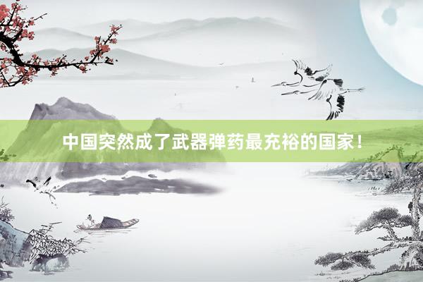 中国突然成了武器弹药最充裕的国家！