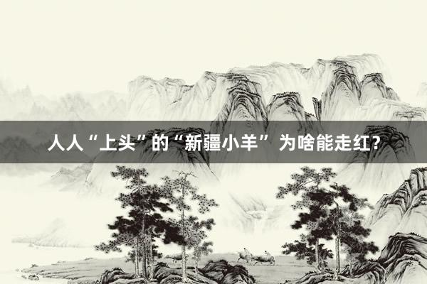 人人“上头”的“新疆小羊” 为啥能走红？