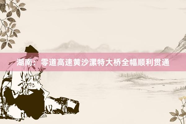 湖南：零道高速黄沙漯特大桥全幅顺利贯通