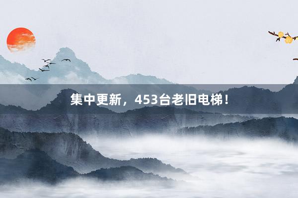 集中更新，453台老旧电梯！