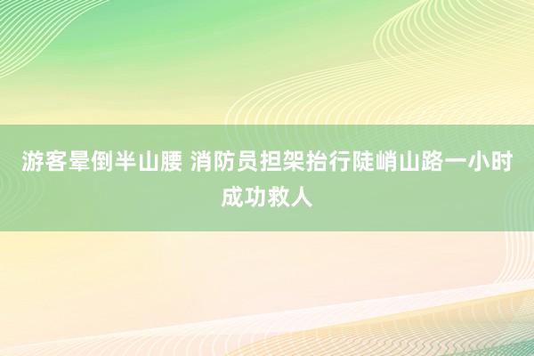 游客晕倒半山腰 消防员担架抬行陡峭山路一小时成功救人