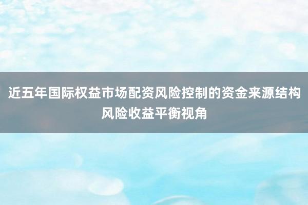 近五年国际权益市场配资风险控制的资金来源结构风险收益平衡视角