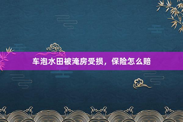 车泡水田被淹房受损，保险怎么赔