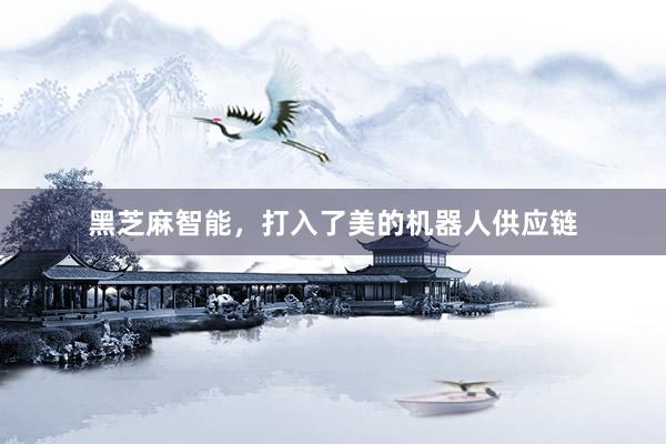 黑芝麻智能，打入了美的机器人供应链
