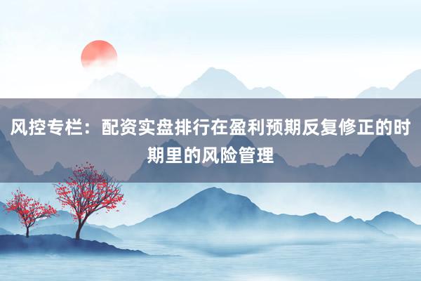 风控专栏：配资实盘排行在盈利预期反复修正的时期里的风险管理